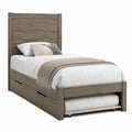 Cama individual de madera de pino con almacenamiento y cama nido marrón
