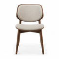 Silla de madera de nogal con tapizado de poliéster beige