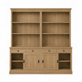 Librería de Madera de Roble con Puertas Correderas y Cajones