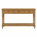 Consola de madera de roble con 3 cajones