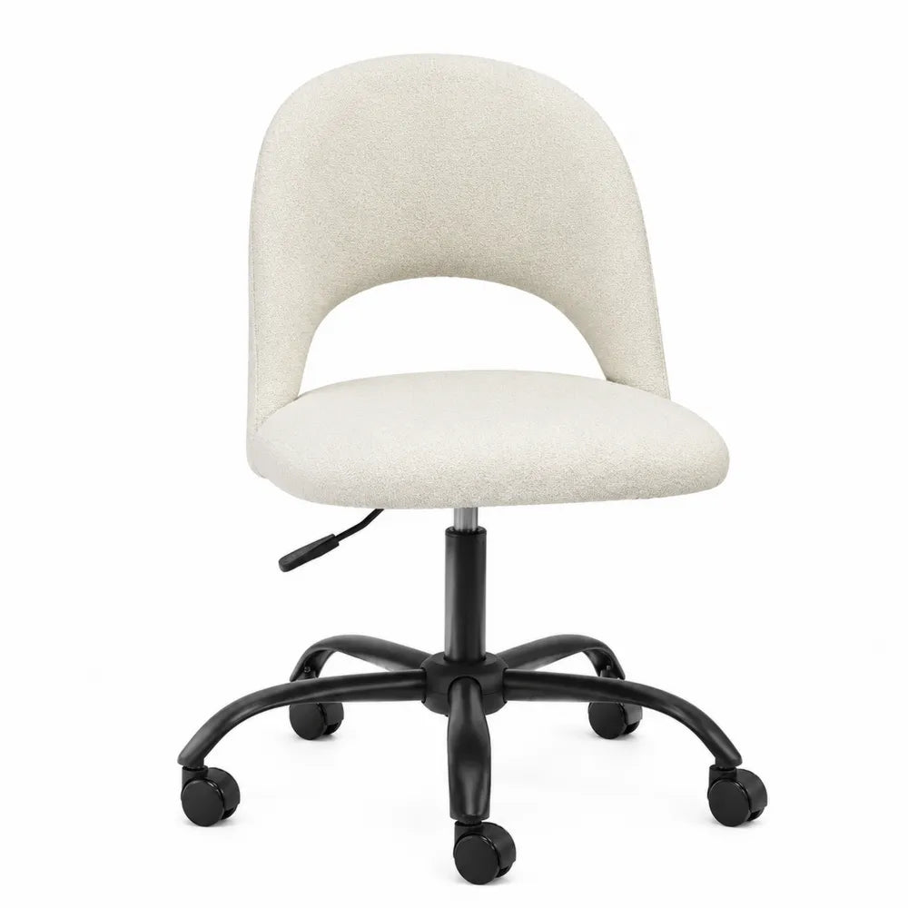Silla de oficina ajustable de poliéster y metal con ruedas