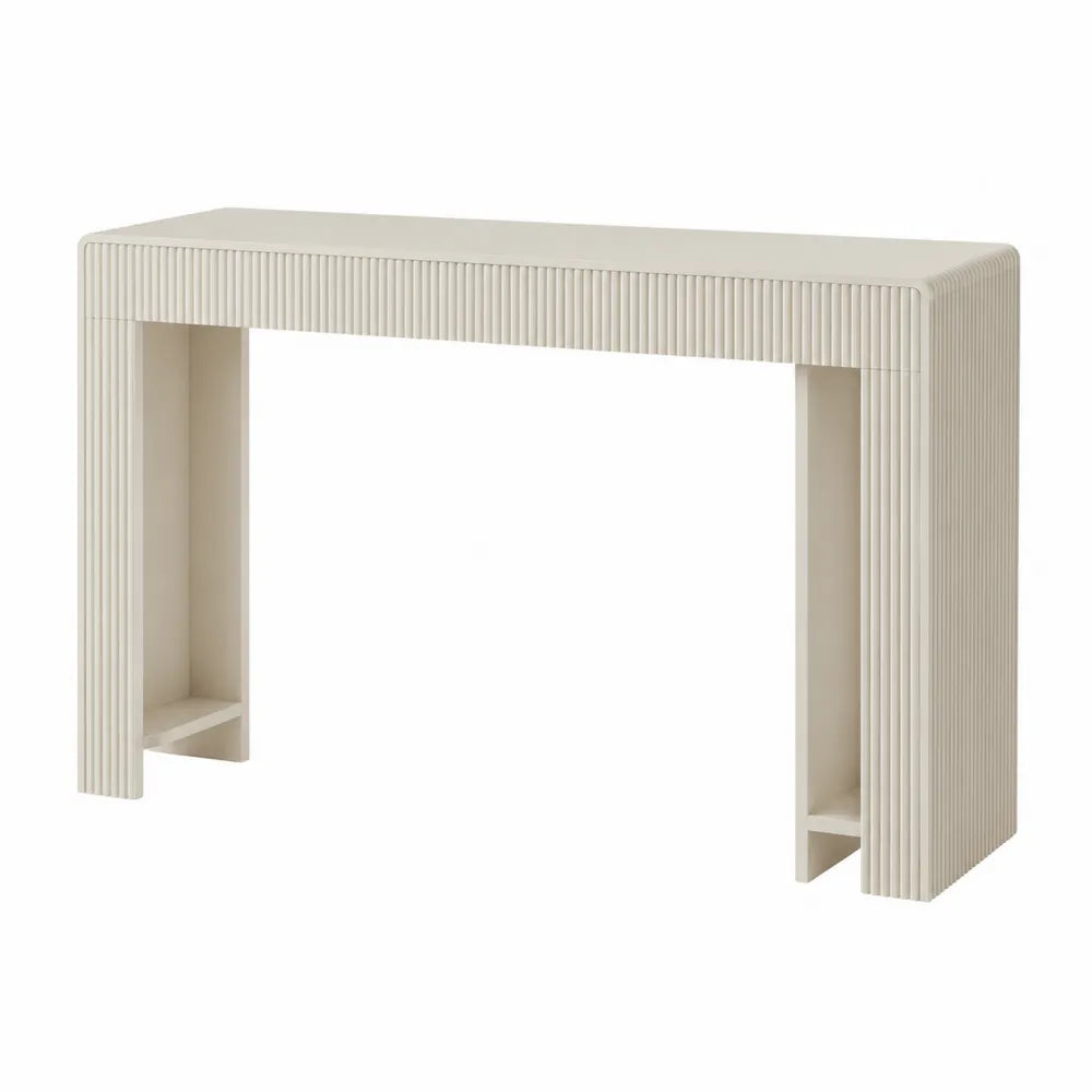Mesa consola de madera MDF beige 120x40x80 cm