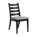 Silla de madera negra con asiento de poliéster gris