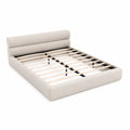 Cama de madera tapizada en poliéster beige 200x160 cm