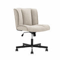 Silla giratoria de oficina en tela de poliéster beige