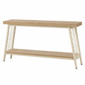 Mesa consola de madera y metal con estantes 120x30x75 cm