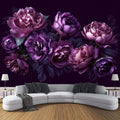 kfjhgbdshhj, Tapet, Fotografisk tapet 'Dark pink naturlige blomster' (fleece) til stue, gang, tv, Sort, 430 cm, 300 cm, 3x118, 220 g