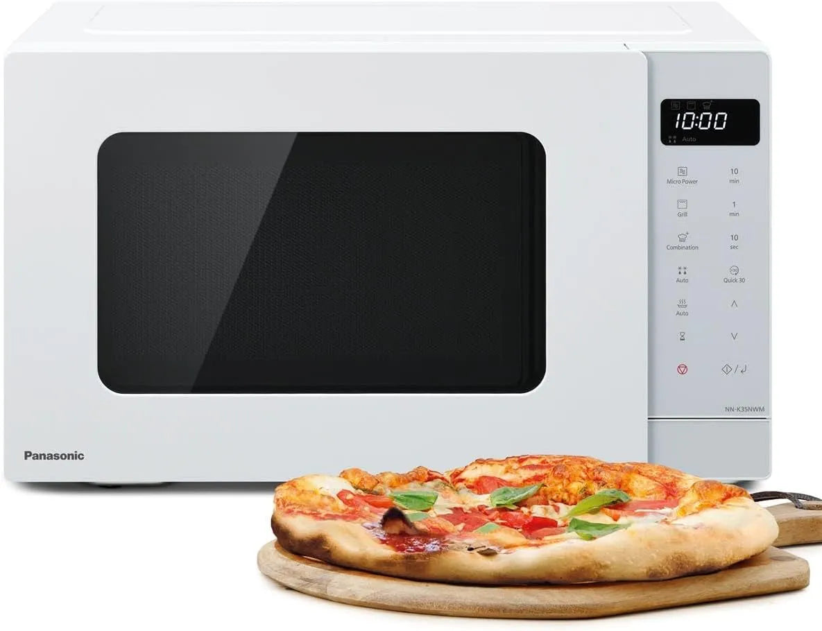 Panasonic NN-K35NWMEPG, Mikrobølgeovne med grill, NN, Grill / Mikrobølgeovn Ovn, 24 liter, 900 W effekt, 8 Auto- Program, Combi, Hvid