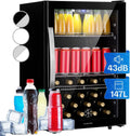Klarstein, Drikkevarekøleskabe, Beersafe Beversafe Køleskab 147 L - Køleskab med glasdør, sort, 147 L, 39 dB, 55 x 84 x 60, 5 cm