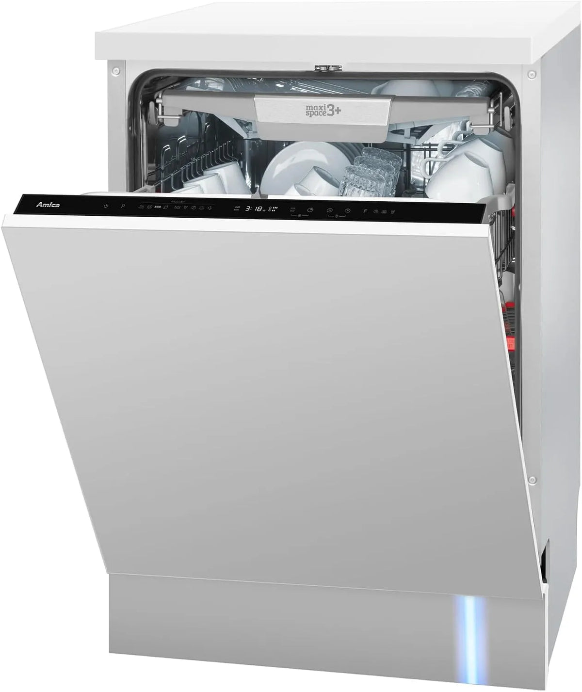 Amica, Opvaskemaskiner, 60 cm, building- i opvaskemaskine 60 cm 14 tailor- made lofts SteamPowerPro EGSPV 590 900, Sølv, 9.8 l, 42 dB