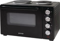 Gorenje OM30GBX, Kogeplader, miniovn med to kogetoppe sort, 30G, 1000W, 600W, 3200W