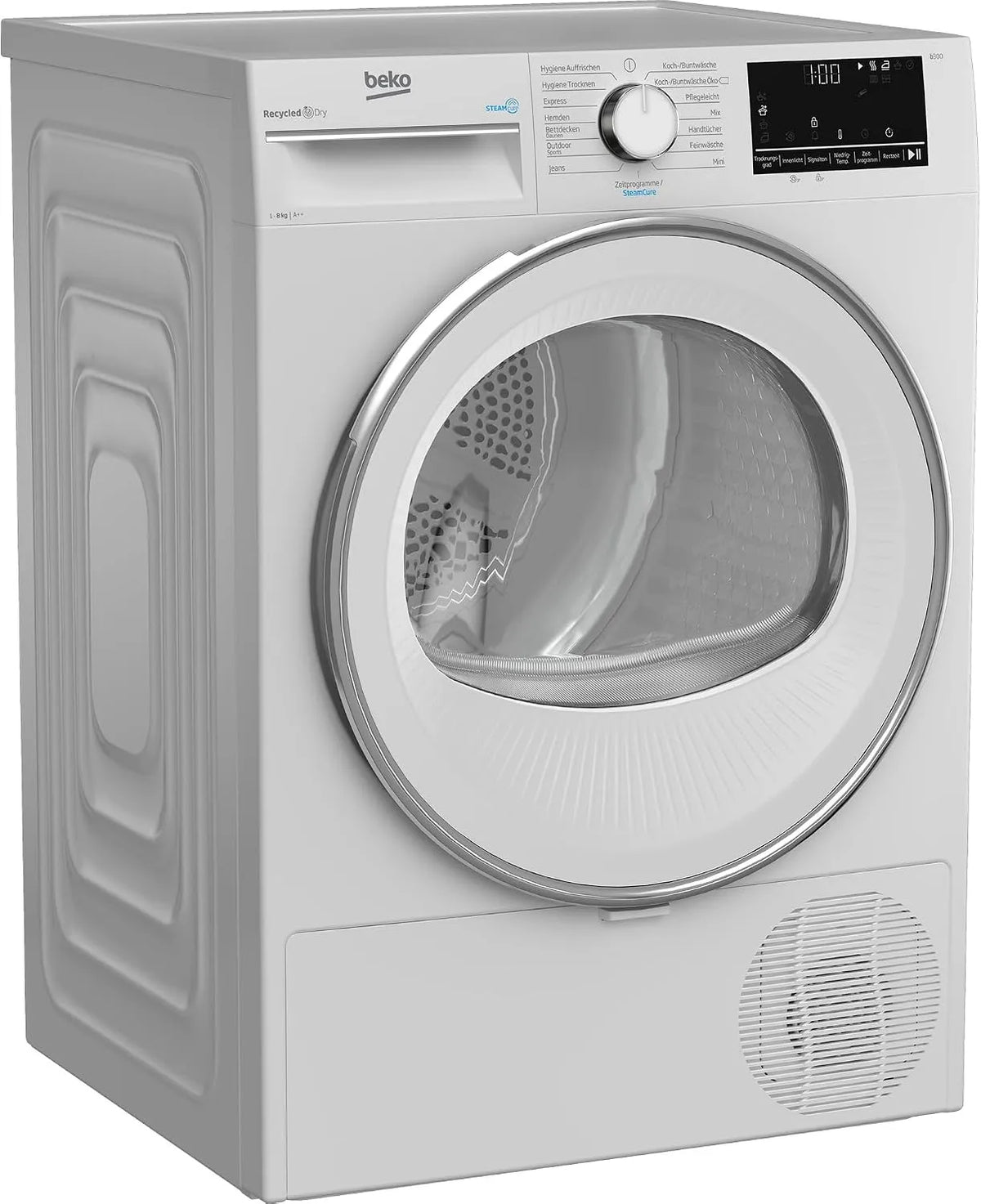 Beko B3T42239, Varmepumpetørretumblere, tørretumbler 8KG, forloader varmepumpe tørretumbler, allergipatient egnet, 15, Hvid, 8KG