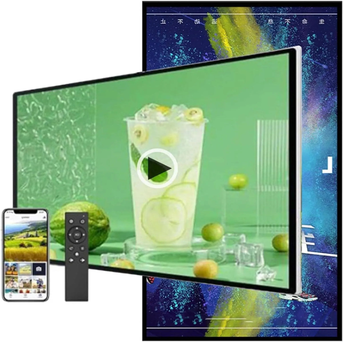 Generisch, LCD-grafik-skærme, Digital signage skærm, Kommerciel reklame Media Player for Restauranter og, Sort, 47, 7 cm, 18, 5 inch, 47 cm