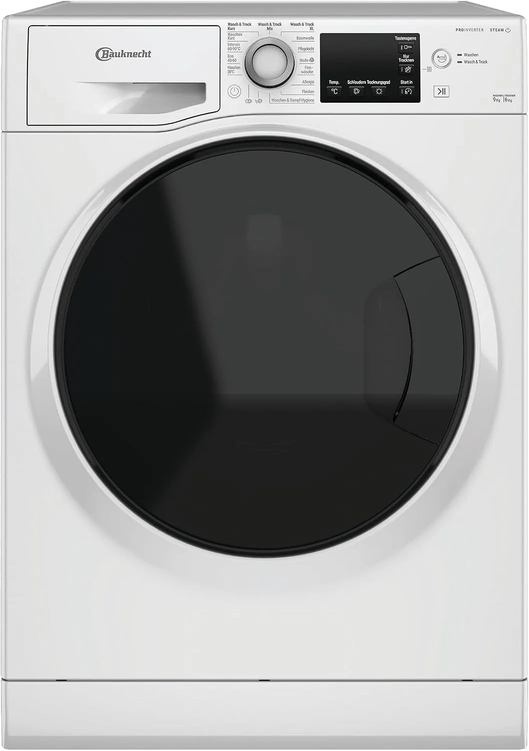 Bauknecht 96RC, Vaskemaskiner, WD DA vasketørrer, 9 kg vask / 6 kg tørring, 1400 rpm, Active Care Wash & Dry, Hvid, 9 kg, 6 kg, 5 v