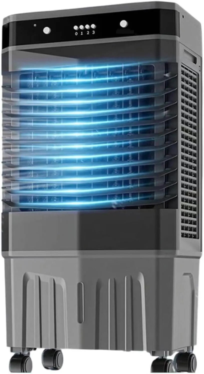 WKZBQVTHJGS, Bærbar aircondition med 12L XXL vandtank & 12h timer - Mobile fordampningskøler, Hvid, 12L, 80cm, 0, 57 kW, 2 v