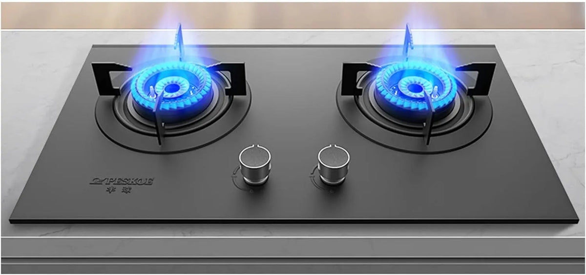 belund, Kogeplader, Gas kogekøkken-felt 2 brændere, hærdet glas, Bygge- i gas kogeplade LPG / NG, Sort, 5.0 KW, 2.2 G