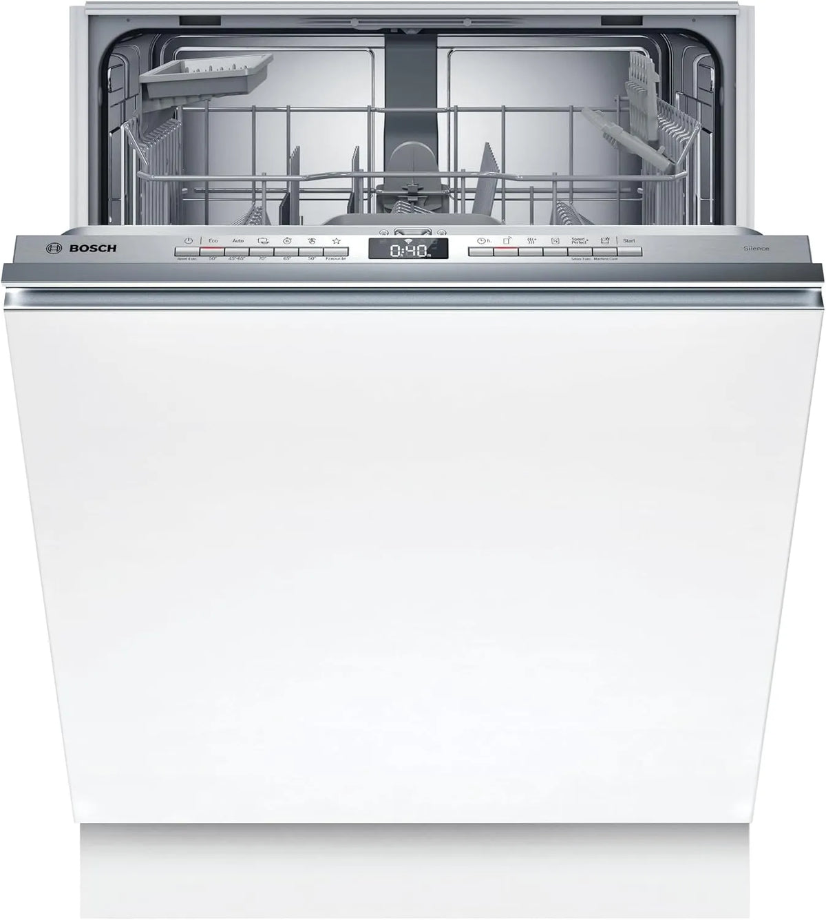 Bosch SMV4HTX14E, Opvaskemaskiner, 60 cm, Series 4 Fuldt integreret opvaskemaskine, Smart Start, VarioFlex Kurve, Sølv, 81, 5 cm