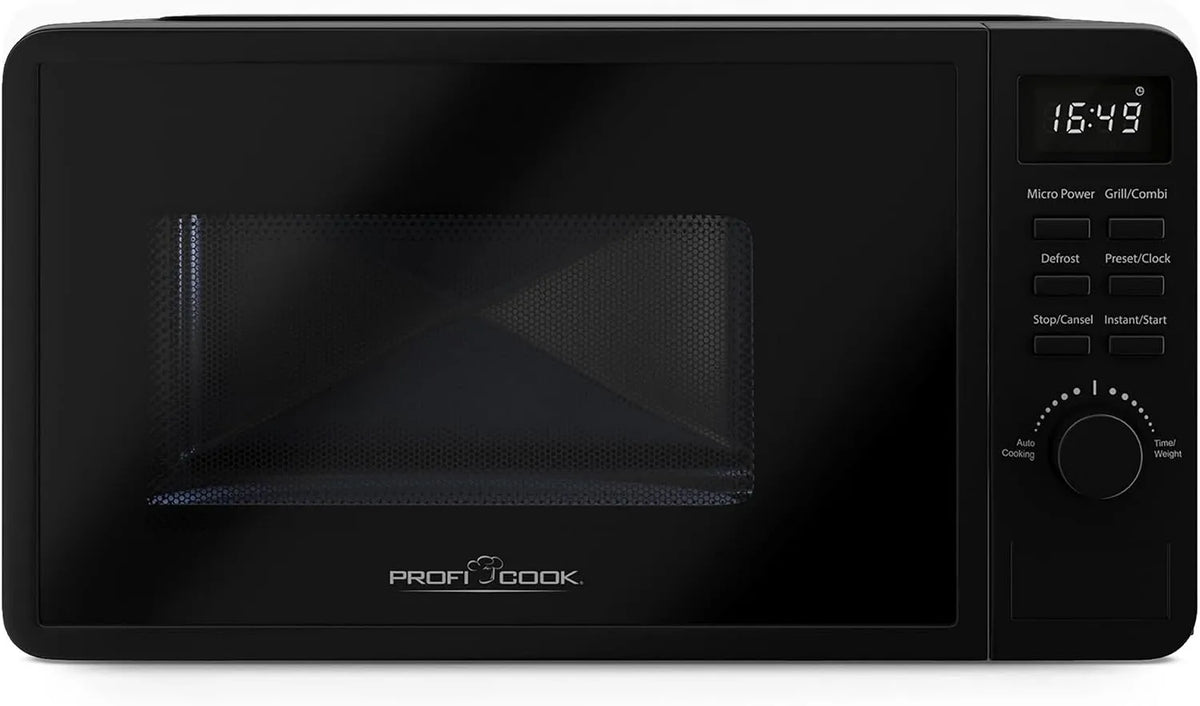 Profi Cook, Mikrobølgeovne med grill, ProfiCook ® Mikrobølgeovn med Grill, Sort / sølv, 20 l, 24, 5 cm, 21 cm