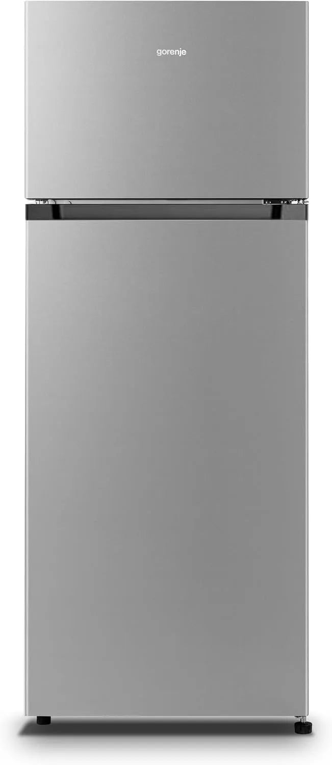 Gorenje RF414EPS4, Køle-/fryseskabe, dobbeltdør køleskab med fryser top, 165 liter køleskab, 41 liter fryser, LED, Sølv, 165 l, 41 l, 143.6cm