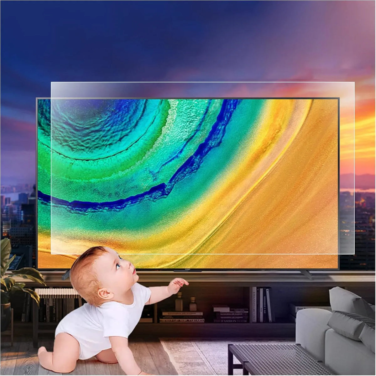 MJYT, Visning beskyttelsesfilm, Blå lys blændende skærm Protector - Anti- UV øjenbeskyttelsesfilter - 32-75, Blå, 1269x721mm, 5l