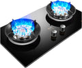 BELUND, Kogeplader, Gas komfur kogetop 2 brændere, bærbar rustfrit stål bygning-i gas kogeplade LPG /, Sølv, 5, 2KW, 5KW, 2.2 G
