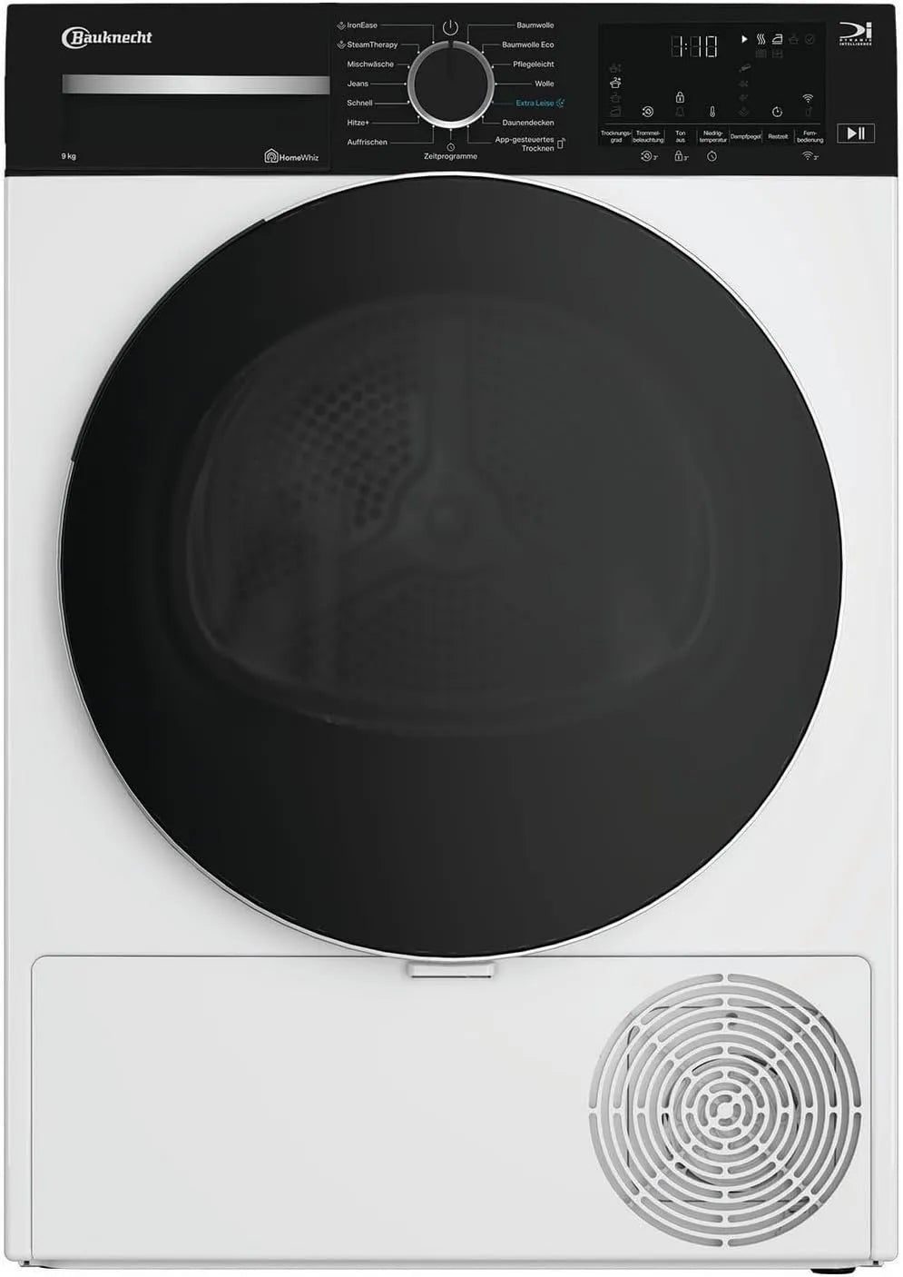 Bauknecht, Varmepumpetørretumblere, BT 97A WB varmepumpe tørretumbler / 9 kg / EEK A / Ironease / A- Støj / Præcision, Hvid, 9 kg, 127l, 60dB