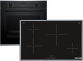 Bosch HBD434FH83 HBA234BB3, Komfursæt, Bageovn + PIE84KBB5E induktionsbeholder, Sort, 80 cm, 71 l, 4 g, 210 mm