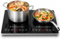 AMZCHEF 3-Stunden-Timer, Kogeplader, induktionsspole 2 plader, 3500W induktionsspole 2 plader med uafhængig kontrol, Sort, 3500W, 100 W, 2000 W